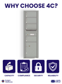 Florence 4C Horizontal Mailbox - 4 Doors, 1 Parcel Locker - 15 Doors High USPS Access