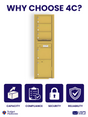 Florence 4C Horizontal Mailbox - 4 Doors, 1 Parcel Locker - Max Height USPS Access