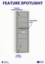 Florence 4C Horizontal Mailbox - 4 Doors, 1 Parcel Locker - 15 Doors High USPS Access