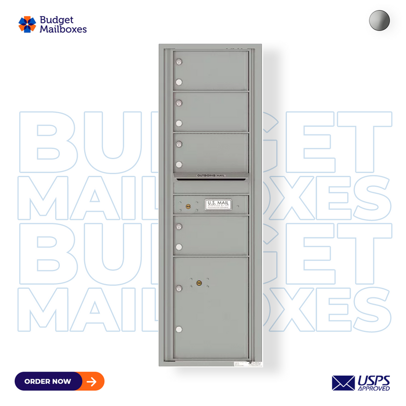 Florence 4C Horizontal Mailbox - 4 Doors, 1 Parcel Locker - 15 Doors High USPS Access