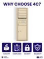 Florence 4C Horizontal Mailbox - 5 Doors, 1 Parcel Locker - 13 Doors High USPS Access