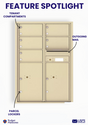 Florence 4C Horizontal Mailbox - 5 Doors, 2 Parcel Lockers - 12 Doors High USPS Access