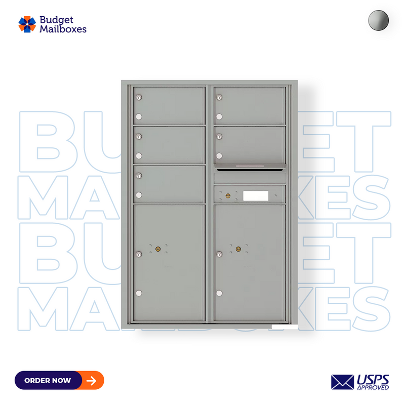 Florence 4C Horizontal Mailbox - 5 Doors, 2 Parcel Lockers - 12 Doors High USPS Access