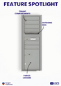 Florence 4C Horizontal Mailbox - 6 Doors, 1 Parcel Locker - 13 Doors High USPS Access