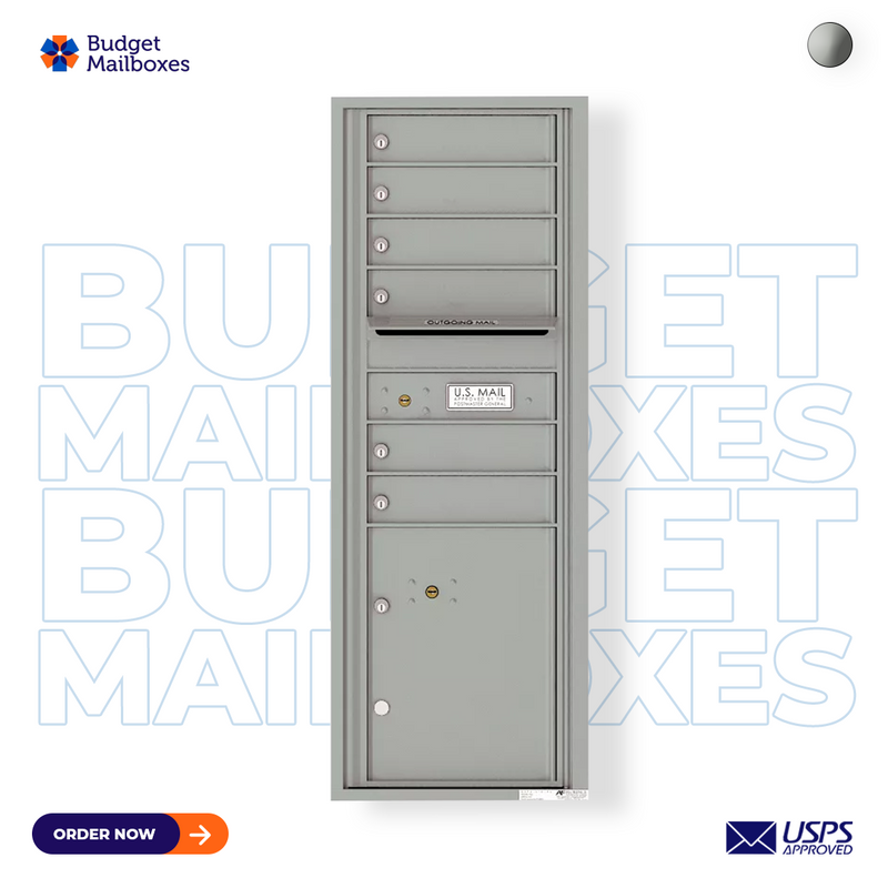 Florence 4C Horizontal Mailbox - 6 Doors, 1 Parcel Locker - 13 Doors High USPS Access