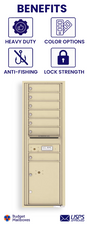 Florence 4C Horizontal Mailbox - 7 Doors, 1 Parcel Locker - 14 Doors High USPS Access