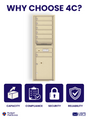Florence 4C Horizontal Mailbox - 7 Doors, 1 Parcel Locker - 14 Doors High USPS Access