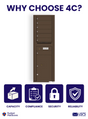 Florence 4C Horizontal Mailbox - 7 Doors, 1 Parcel Locker - 15 Doors High USPS Access