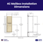 Florence 4C Horizontal Mailbox - 7 Doors, 1 Parcel Locker - 14 Doors High USPS Access