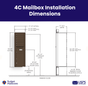 Florence 4C Horizontal Mailbox - 7 Doors, 1 Parcel Locker - 15 Doors High USPS Access