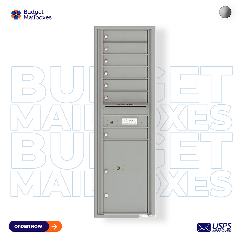 Florence 4C Horizontal Mailbox - 7 Doors, 1 Parcel Locker - 15 Doors High USPS Access