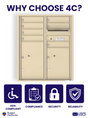 Florence 4C Horizontal Mailbox - 7 Doors, 2 Parcel Lockers - ADA Compliant Max Height USPS Access