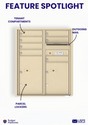 Florence 4C Horizontal Mailbox - 7 Doors, 2 Parcel Lockers - ADA Compliant Max Height USPS Access