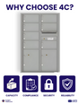 Florence 4C Horizontal Mailbox - 7 Doors, 2 Parcel Lockers - 13 Doors High USPS Access