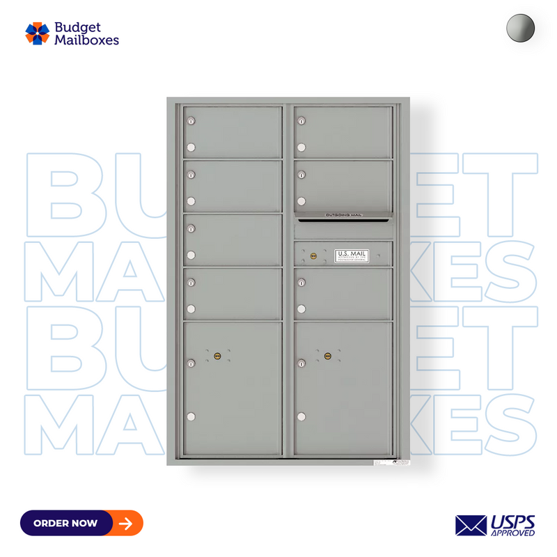 Florence 4C Horizontal Mailbox - 7 Doors, 2 Parcel Lockers - 13 Doors High USPS Access