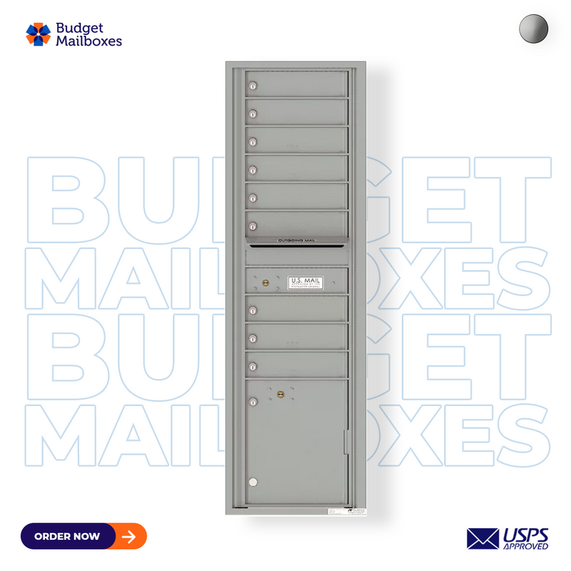 Florence 4C Horizontal Mailbox - 9 Doors, 1 Parcel Locker - Max Height USPS Access