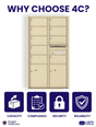 Florence 4C Horizontal Mailbox - 9 Doors, 2 Parcel Lockers - 15 Doors High USPS Access
