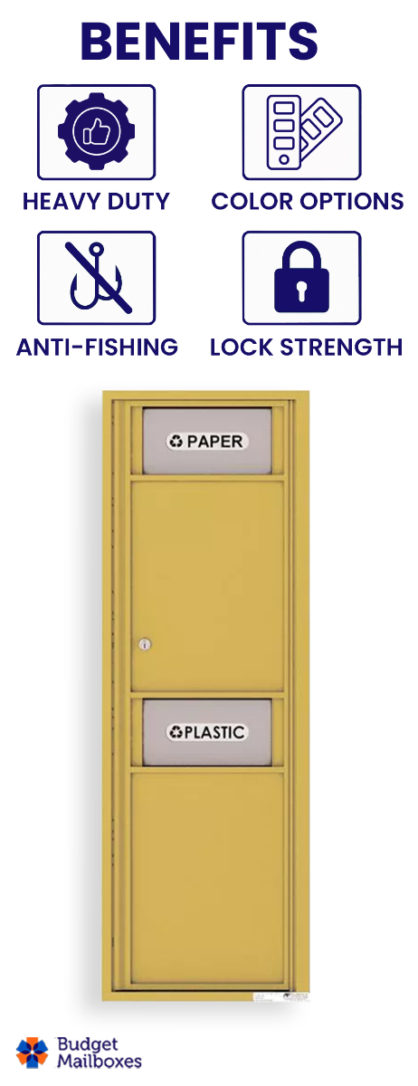 Florence 4C Mailbox Medium Trash/Recycling Bin - 14 Doors High USPS Access