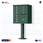 12-Door Standard Commercial Cluster Box Unit (CBU) In Forest Green
