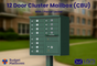 Florence 12 Door USPS Cluster Mailbox with Parcel Locker, Pedestal Included
