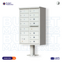 13 Door High Security USPS Cluster Mailbox CBU with 1 Parcel Locker, Pedestal Included