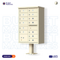 Florence 13 Door USPS Cluster Mailbox with Parcel Locker, Pedestal Included