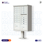16 Door High Security USPS Cluster Mailbox CBU with 2 Parcel Lockers, Pedestal Included