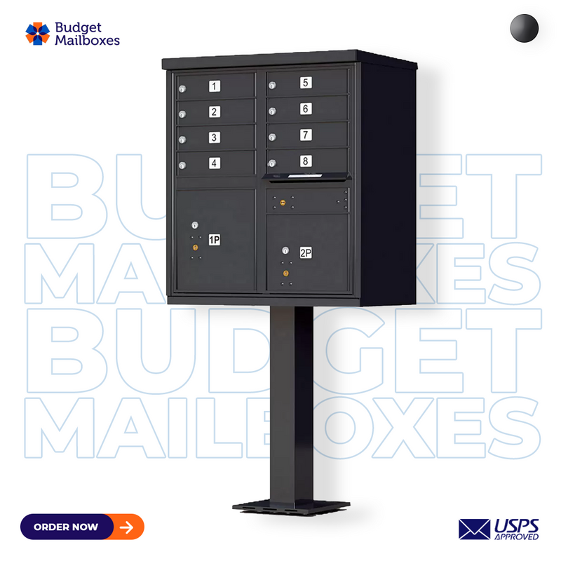 CBU - 8 Tenant Boxes Cluster Mailbox In Black