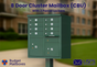 8 Door USPS Cluster Mailbox CBU with 2 Parcel Lockers, Pedestal Included