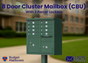 Florence 8-Door Cluster Mailbox Premium Package with Pedestal and Installation Hardware