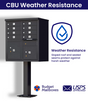 Florence 8 Door USPS Cluster Mailbox with 2 Parcel Lockers, Pedestal Included
