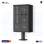Florence 8 Door USPS Cluster Mailbox with 4 Parcel Lockers, Pedestal Included