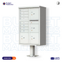 Florence 8 Door USPS Cluster Mailbox with 4 Parcel Lockers, Pedestal Included
