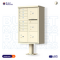 Florence 8 Door USPS Cluster Mailbox with 4 Parcel Lockers, Pedestal Included