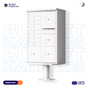 Florence 8 Door USPS Cluster Mailbox with 4 Parcel Lockers, Pedestal Included
