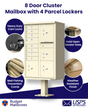 CBU 8-Door Cluster Mailbox Premium Package with Pedestal and Installation Hardware