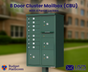 8 Door USPS Cluster Mailbox CBU with 4 Parcel Lockers, Pedestal Included