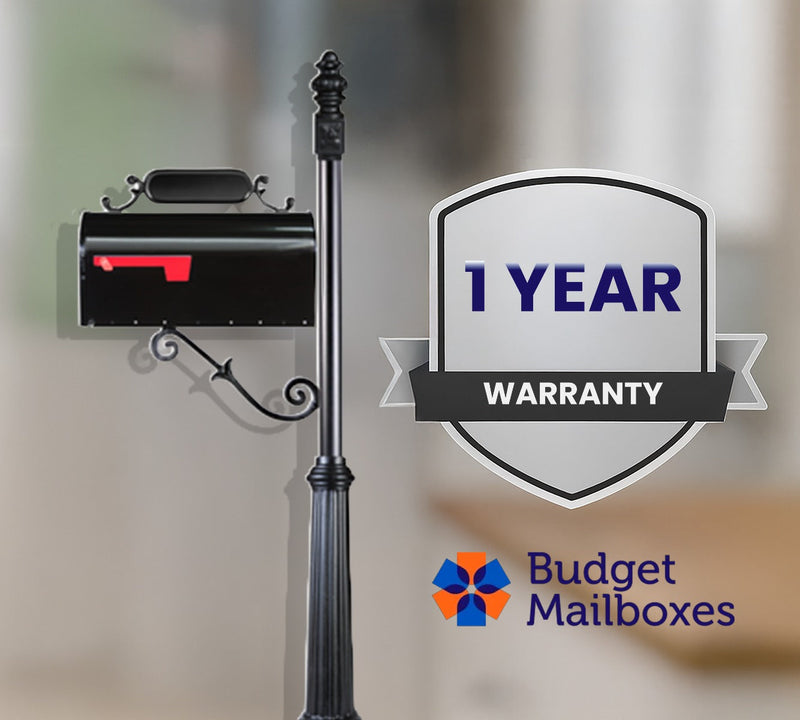 Custom Contemporary Mailbox Post System with Number Plate and Bracket CS-C2-9129