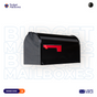 Custom Contemporary Mailbox Post System with Number Plate and Bracket CS-C2-9129