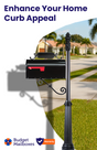 Custom Contemporary Mailbox Post System with Number Plate and Bracket CS-C2-9129