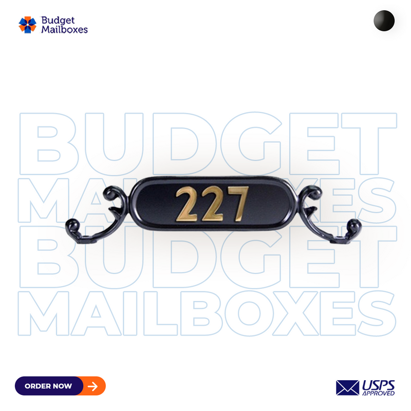 Custom Contemporary Mailbox Post System with Number Plate and Bracket CS-C2-9129