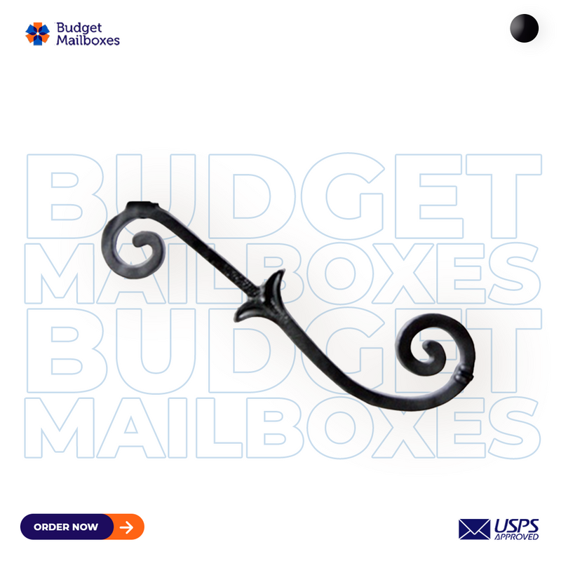 Custom Contemporary Mailbox Post System with Number Plate and Bracket CS-C2-9129