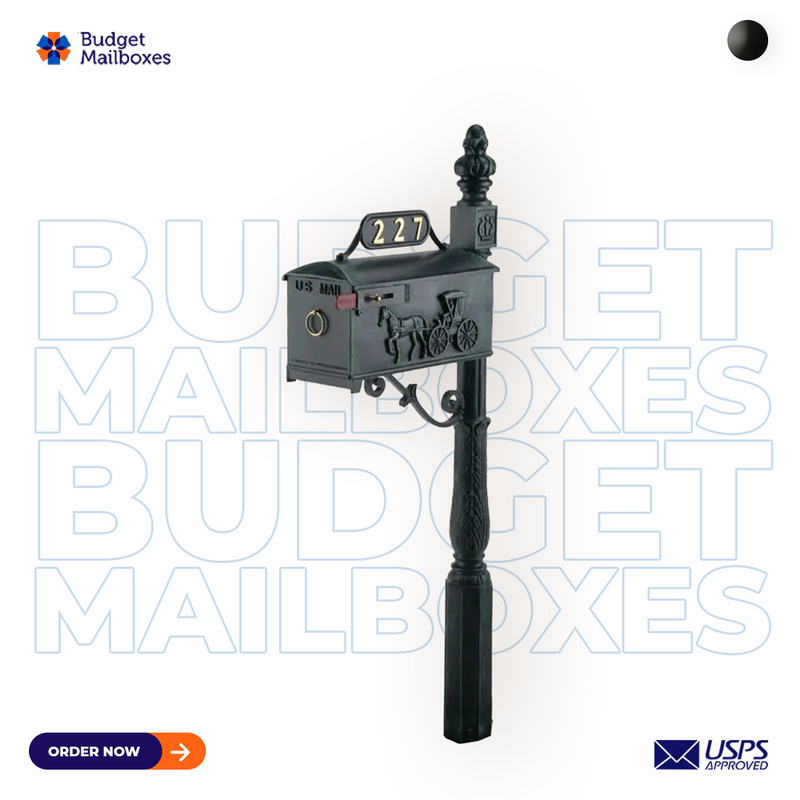 Residential Mailbox System with Horse and Buggy Mailbox