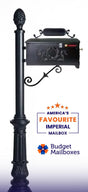 Residential Mailbox System with Olive Wreath Decorative Mailbox and Pineapple Finial