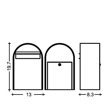 USPS Approved Bobi Classic B Rear Access Modern Locking Black Mailbox and Round Zinc Post Combo