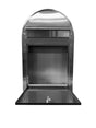 Bobi Classic Slim Front Access Modern Locking Stainless Steel Mailbox and Round Green Post Combo