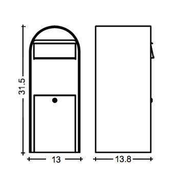 Bobi Jumbo Front Access Package Stainless Steel Mailbox and Round Black Post Combo