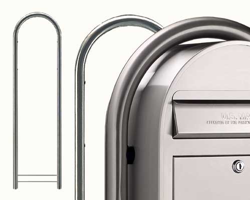 Bobi Classic Front Access Stainless Steel Mailbox and Round Stainless Steel Post Combo