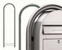 Bobi Classic Front Access Stainless Steel Mailbox and Round Stainless Steel Post Combo