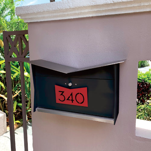 Butterfly Box in Jet Black - Wall Mount Mailbox